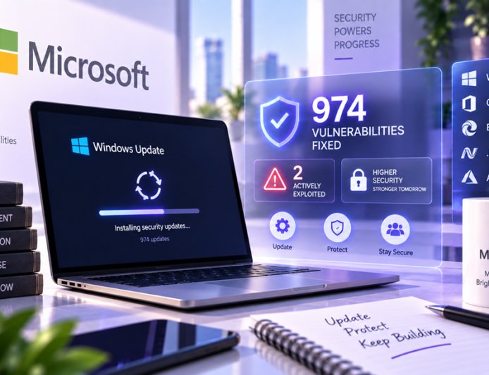 Microsoft Patch Tuesday Sets Record: 974 Flaws Fixed, 2 Exploited